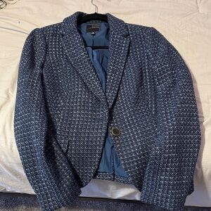 The Limited Navy Tweed Jacket